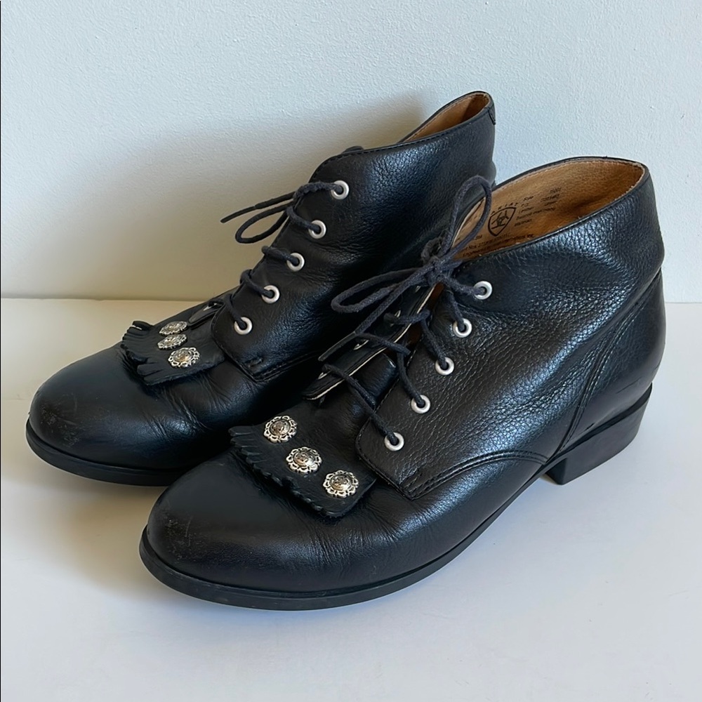 Ariat Black Ankle Boots with Silver Accents
